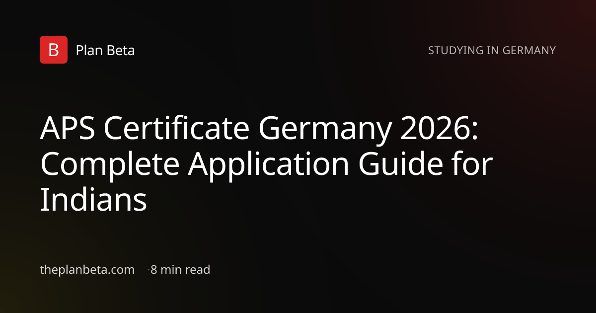APS Certificate Germany 2026: Complete Guide for Indian Students | Plan ...