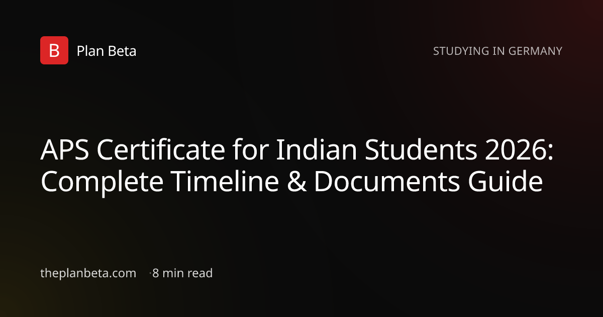 APS Certificate India Germany 2026: Processing Time & Documents | Plan Beta