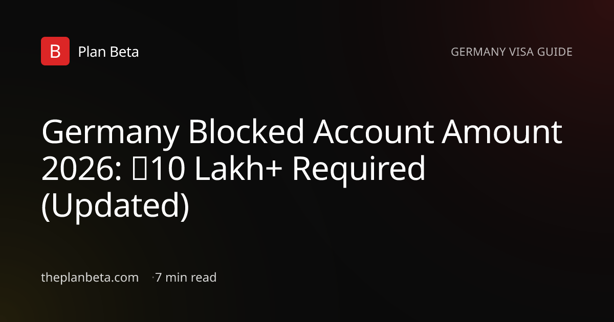 Germany Blocked Account Amount 2026: €11,904 for Indian Students | Plan ...
