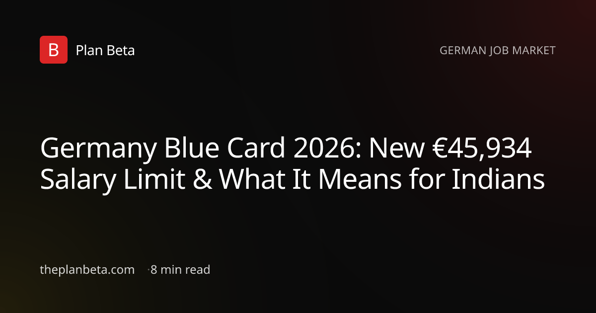 Germany Blue Card 2026: New €45,934 Salary Limit for Indians | Plan Beta
